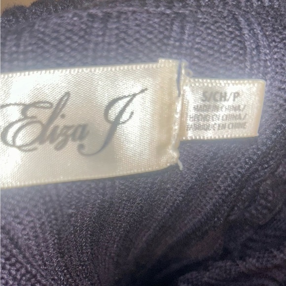 Eliza J Navy Blue Long Sleeve Turtleneck Sweater Fit & Flare Mini Dress Sz Small - Picture 5 of 11